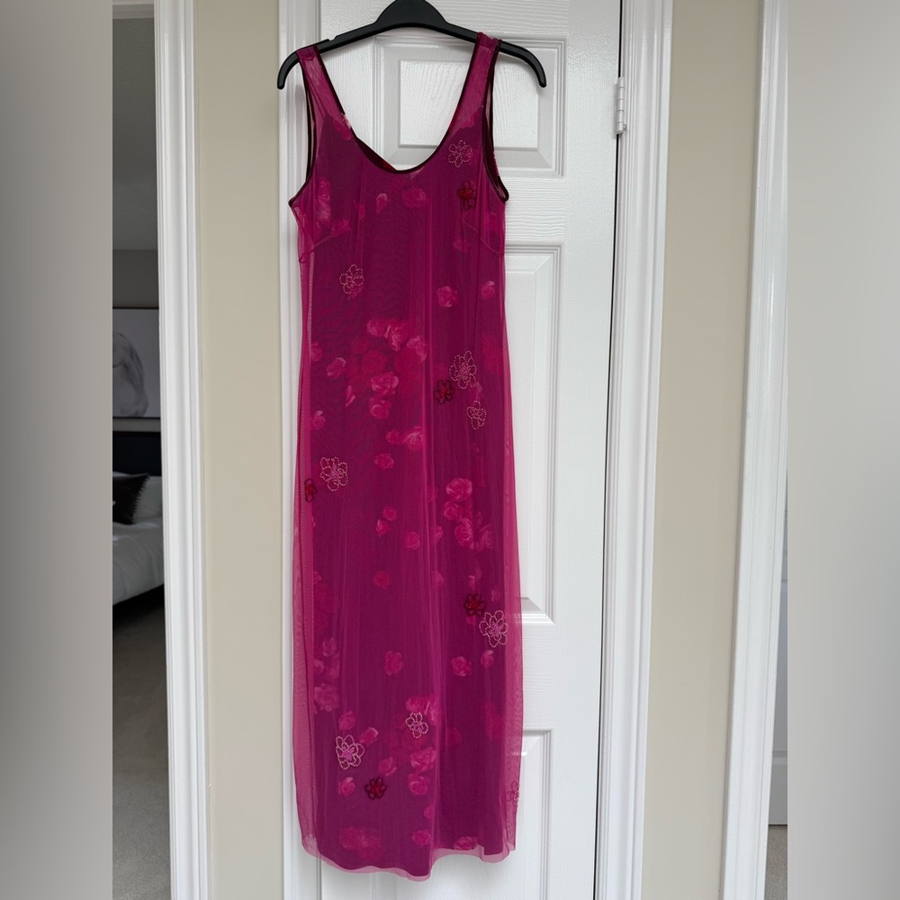 Laundry Floral Mesh Slip Dress